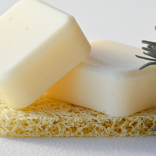 conditioner bar on a soap lift with a sprig of lavender