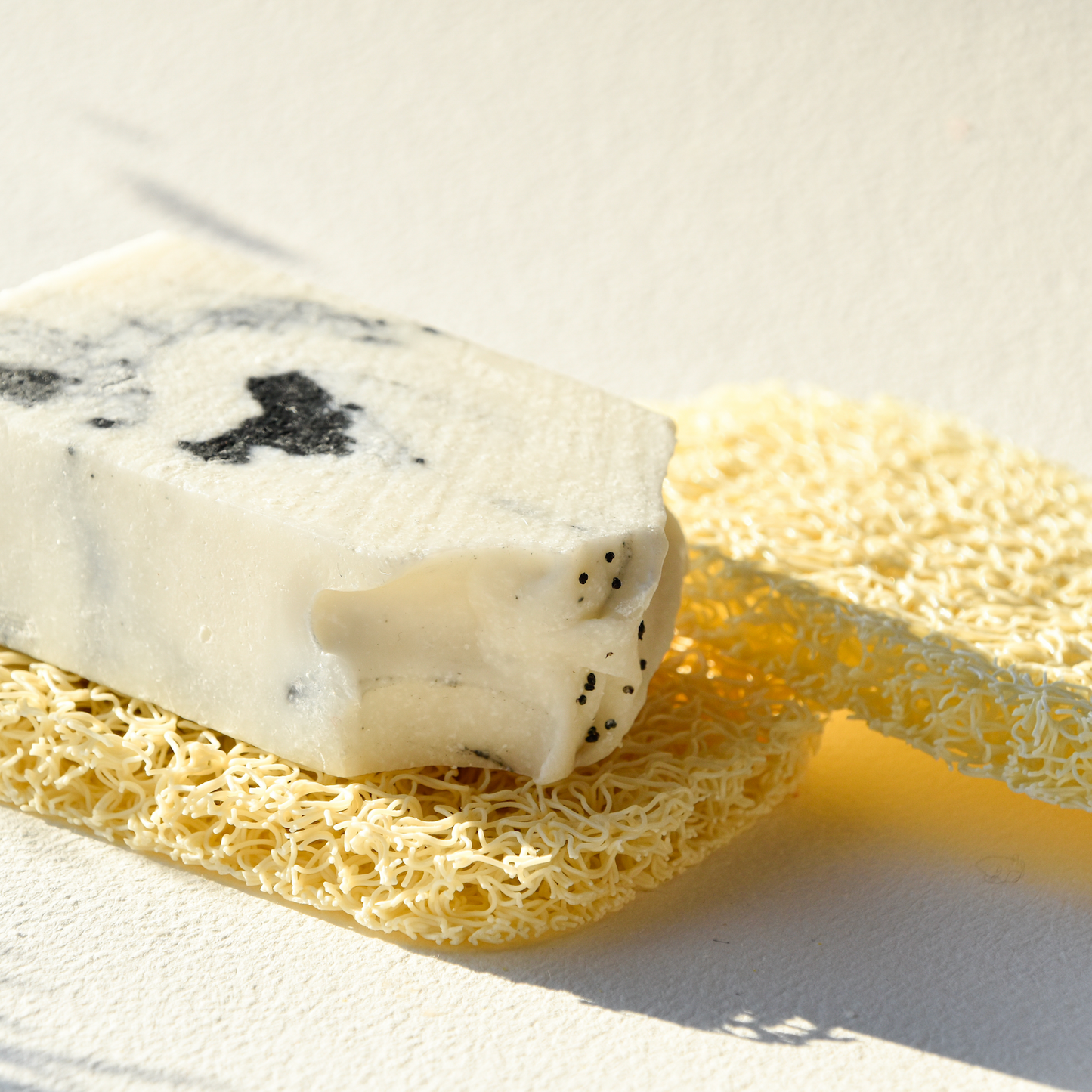 natural soap lift with salt soap layed on top