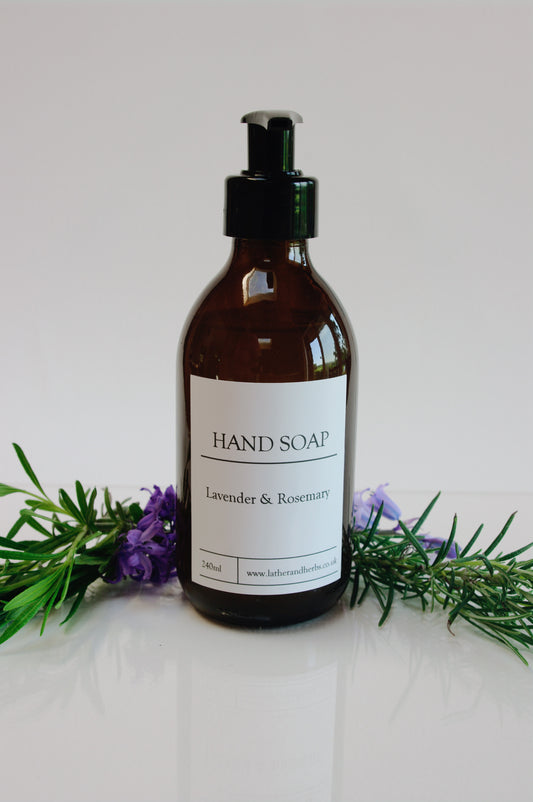 Natural Lavender & Rosemary Hand Wash by Lather and Herbs