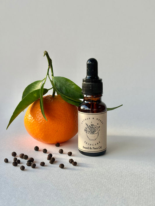 Mandarin, Black Pepper & May Chang Beard & Face Oil – Natural Skincare by Lather & Herbs