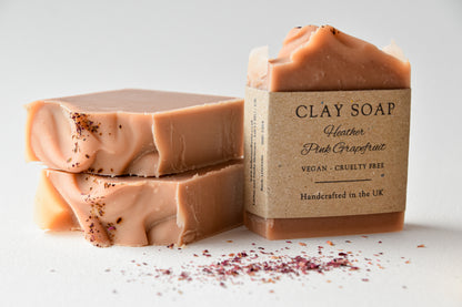 Heather Pink Grapefruit Clay Soap