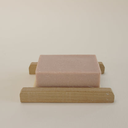 pink himalayan salt soap with geranium