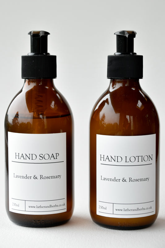 Lavender and Rosemary Liquid Hand Soap and Hand Lotion duo set